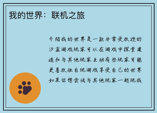 我的世界：联机之旅